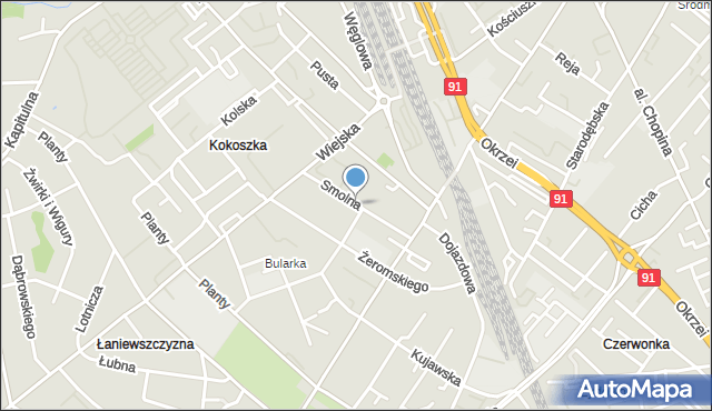 Włocławek, Smolna, mapa Włocławka