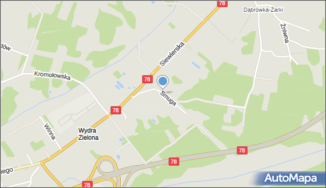 Zawiercie, Smuga, mapa Zawiercie