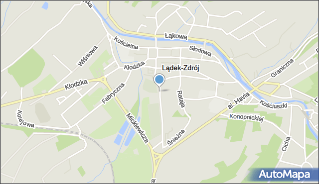 Lądek-Zdrój, Śnieżna, mapa Lądek-Zdrój