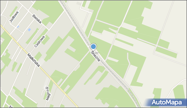 Ostrów Mazowiecka, Śnieżna, mapa Ostrów Mazowiecka