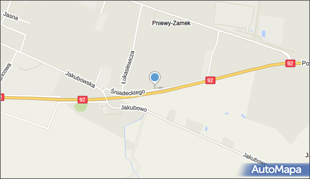Pniewy powiat szamotulski, Śniadeckiego Jędrzeja, mapa Pniewy powiat szamotulski