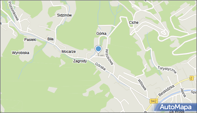 Szczyrk, Śnieżna, mapa Szczyrk