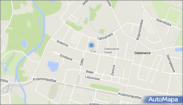Wrocław, Śnieżna, mapa Wrocławia