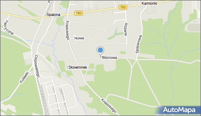 Alwernia, Sosnowa, mapa Alwernia