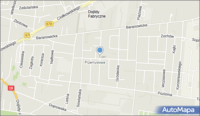 Białystok, Sobolewska, mapa Białegostoku