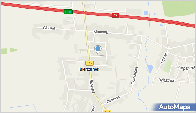 Bierzglinek, Sosnowa, mapa Bierzglinek