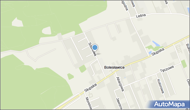 Bolesławice gmina Kobylnica, Sosnowa, mapa Bolesławice gmina Kobylnica