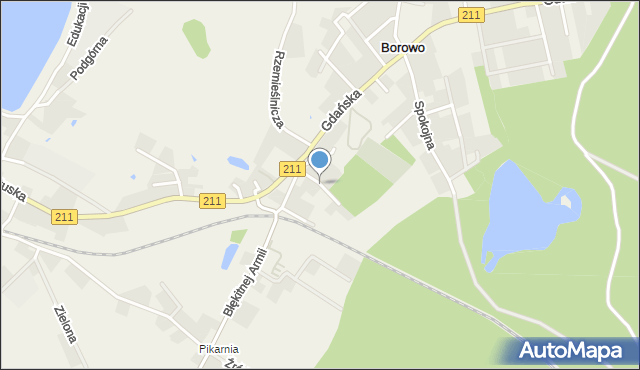 Borowo gmina Kartuzy, Sosnowa, mapa Borowo gmina Kartuzy