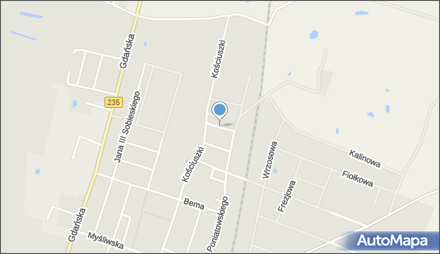 Brusy, Sosnkowskiego Kazimierza, gen., mapa Brusy