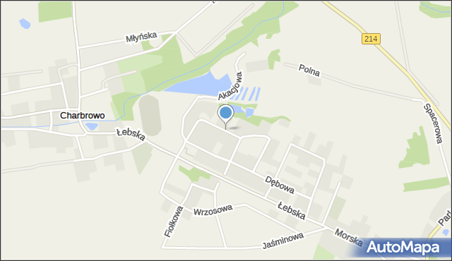 Charbrowo, Sosnowa, mapa Charbrowo