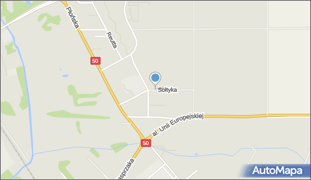 Ciechanów, Sołtyka Tadeusza, prof., mapa Ciechanów