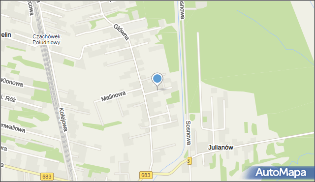 Czachówek, Sosnowa, mapa Czachówek