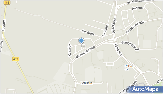 Częstochowa, Sosnkowskiego Kazimierza, gen., mapa Częstochowy