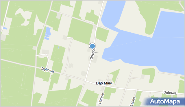 Dąb Mały, Sosnowa, mapa Dąb Mały
