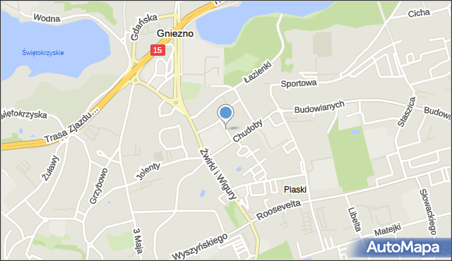 Gniezno, Sobieralskiego Tadeusza, mapa Gniezna