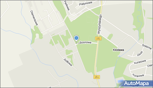 Gorzów Wielkopolski, Sosnowa, mapa Gorzów Wielkopolski