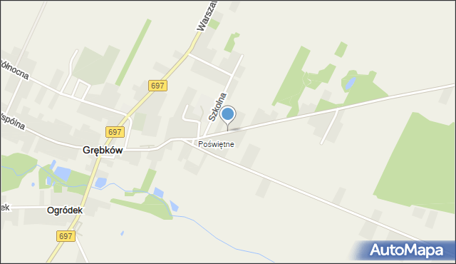 Grębków, Sokołowska, mapa Grębków