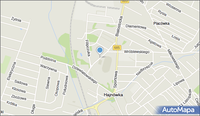 Hajnówka, Sołoniewicz Tamary, mapa Hajnówka