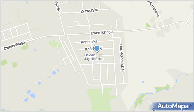 Hrubieszów, Sobieskiego, mapa Hrubieszów