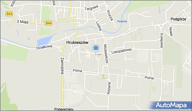 Hrubieszów, Sokalska, mapa Hrubieszów