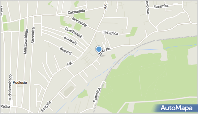 Katowice, Sołtysia, mapa Katowic