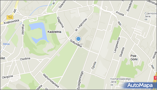 Kielce, Sołtysiaka-Barabasza Mariana, płk., mapa Kielc
