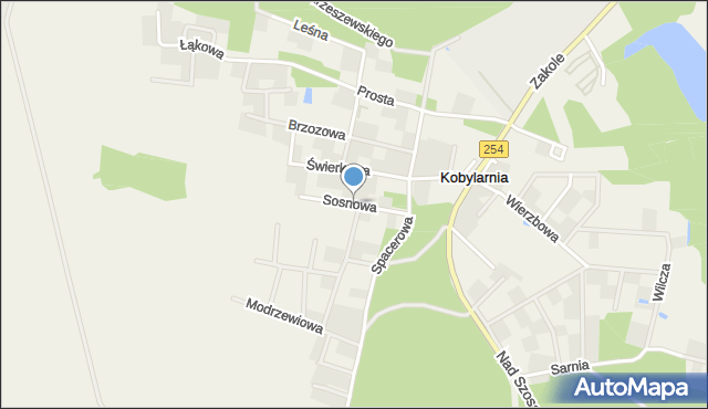 Kobylarnia gmina Nowa Wieś Wielka, Sosnowa, mapa Kobylarnia gmina Nowa Wieś Wielka