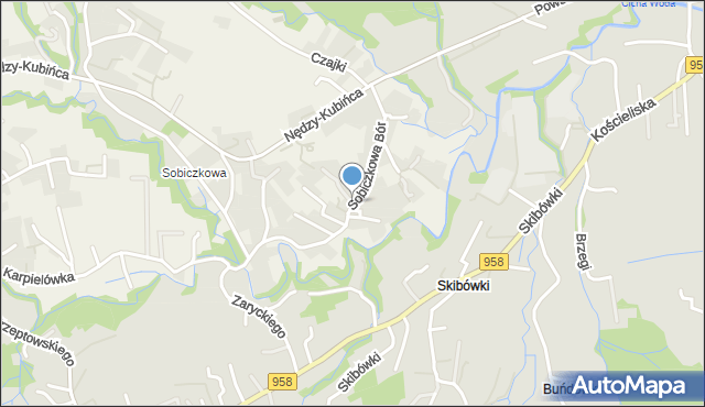 Kościelisko, Sobiczkowa Bór, mapa Kościelisko