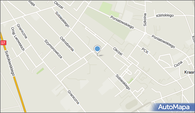 Krasnystaw, Sobieskiego, mapa Krasnystaw