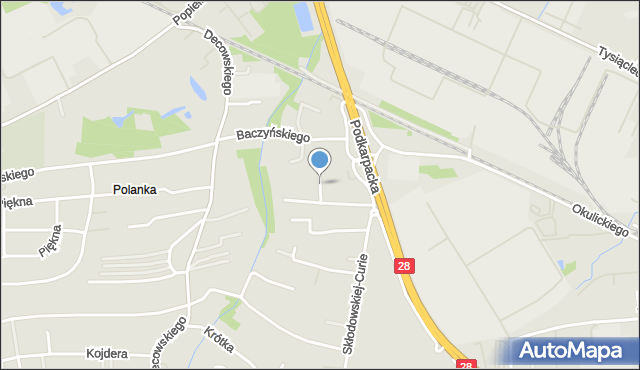 Krosno, Sosnowa, mapa Krosna