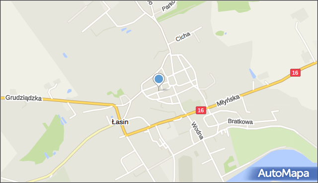 Łasin, Solna, mapa Łasin