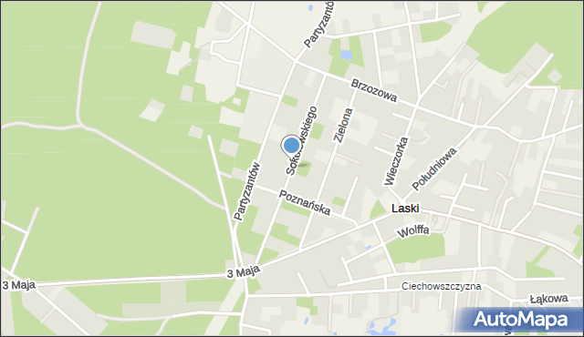 Laski gmina Izabelin, Sokołowskiego Zygmunta, mapa Laski gmina Izabelin