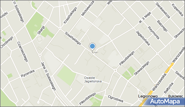 Legionowo, Sowińskiego Józefa, gen., mapa Legionowo