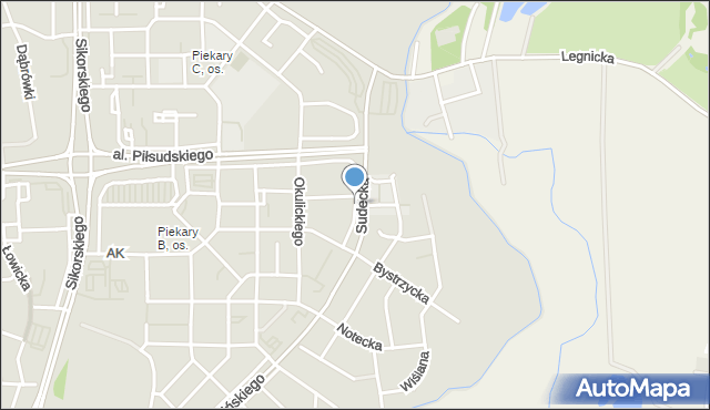 Legnica, Sosnkowskiego Kazimierza, gen., mapa Legnicy