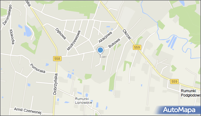 Lipno, Sosnowa, mapa Lipno