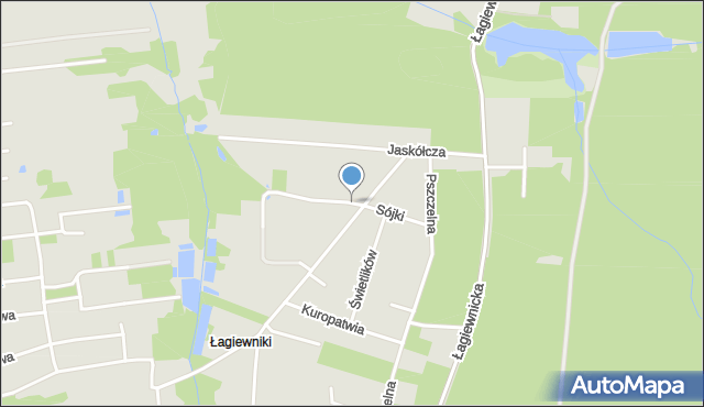 Łódź, Sójki, mapa Łodzi