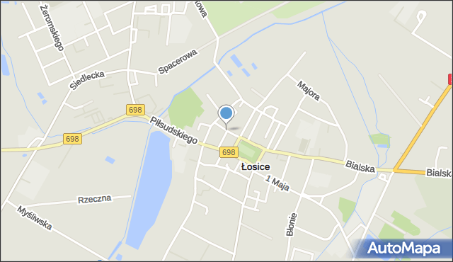 Łosice, Sokołowska, mapa Łosice