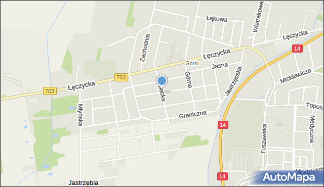 Łowicz, Sobocka, mapa Łowicza