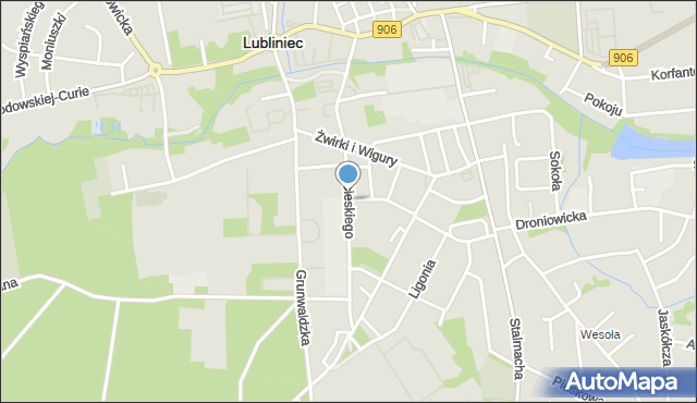 mapa lubliniec ulice Sobieskiego Lubliniec, Ulica, 42 700