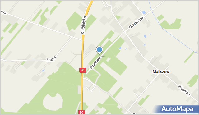 Maliszew gmina Mińsk Mazowiecki, Sosnowa, mapa Maliszew gmina Mińsk Mazowiecki