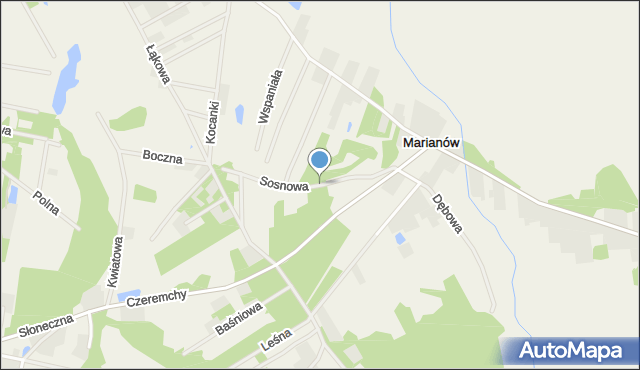 Marianów gmina Dąbrówka, Sosnowa, mapa Marianów gmina Dąbrówka