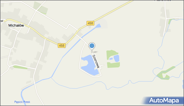 Michałów gmina Olszanka, Sosnowa, mapa Michałów gmina Olszanka