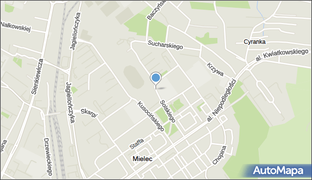 Mielec, Solskiego Ludwika, mapa Mielca