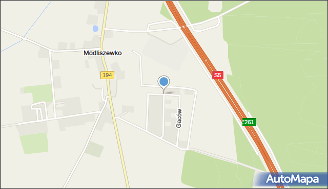 Modliszewko, Sobańskiego Józefa, mapa Modliszewko