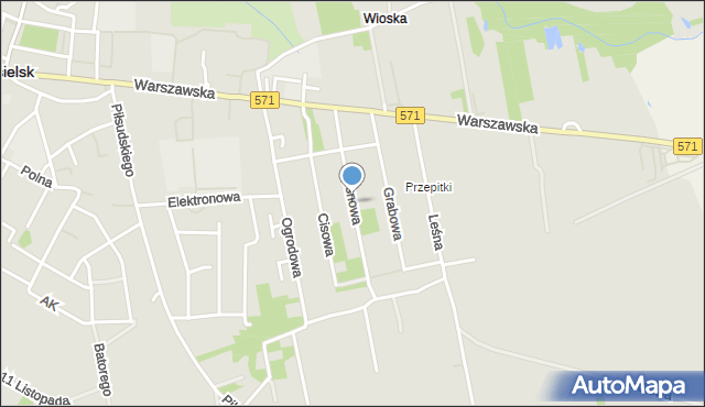 Nasielsk, Sosnowa, mapa Nasielsk