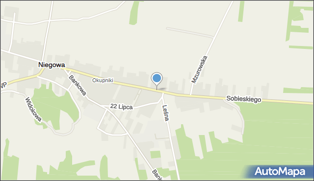 Niegowa, Sobieskiego, mapa Niegowa