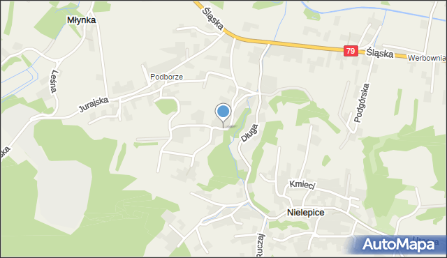 Nielepice, Sosnowa, mapa Nielepice