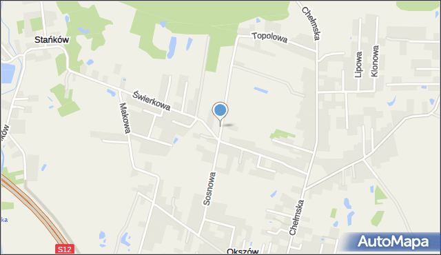 Okszów, Sosnowa, mapa Okszów