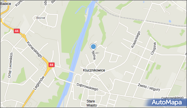 Oświęcim, Solna, mapa Oświęcimia