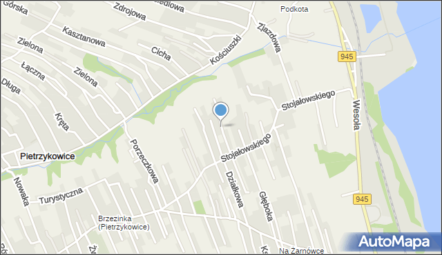 Pietrzykowice gmina Łodygowice, Sosnowa, mapa Pietrzykowice gmina Łodygowice